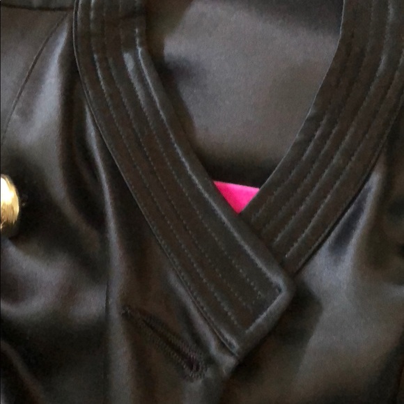 Balmain H&M Silk Jacket in Black Gold Buttons SZ 2 - Picture 9 of 9